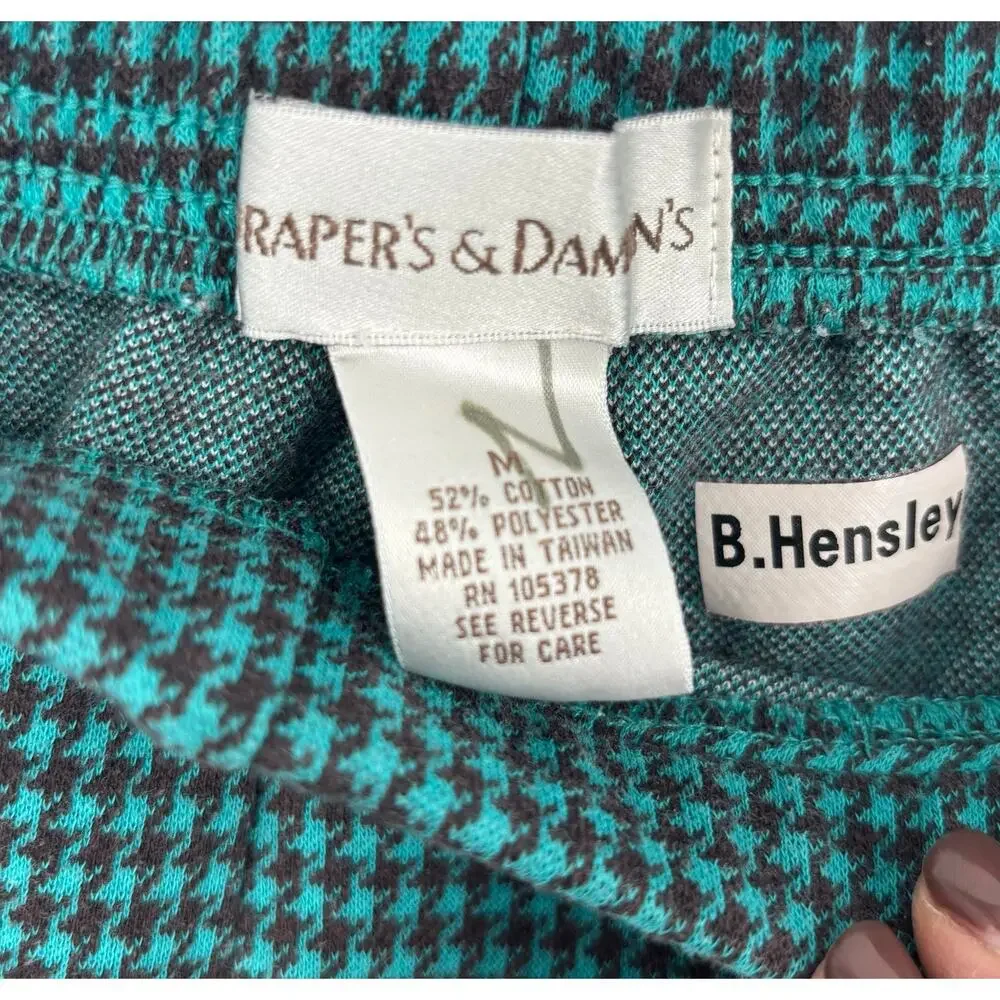 Draper's & Damon's Soft Knit Houndstooth Check Pull On Pants‎ Medium